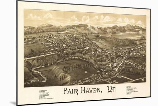 Fair Haven, Vermont - Panoramic Map-Lantern Press-Mounted Art Print