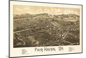 Fair Haven, Vermont - Panoramic Map-Lantern Press-Mounted Art Print