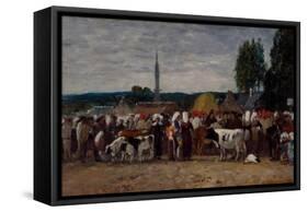 Fair in Brittany, 1874-Eugene Louis Boudin-Framed Stretched Canvas