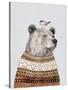 Fair Isle Bear I-Victoria Borges-Stretched Canvas