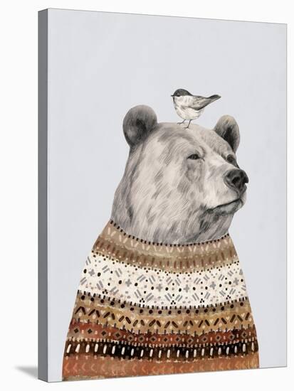 Fair Isle Bear I-Victoria Borges-Stretched Canvas