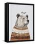 Fair Isle Bear I-Victoria Borges-Framed Stretched Canvas