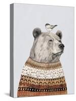 Fair Isle Bear I-Victoria Borges-Stretched Canvas