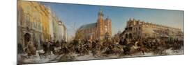 Fair on the Main Market Square in Krakow, 1875-80 (Oil on Canvas)-Hipolit Lipinski-Mounted Giclee Print