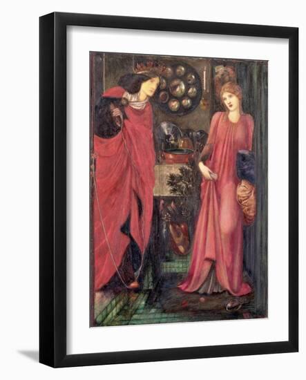 Fair Rosamund and Queen Eleanor (Mixed Media on Paper)-Edward Burne-Jones-Framed Giclee Print