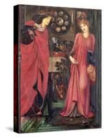 Fair Rosamund and Queen Eleanor (Mixed Media on Paper)-Edward Burne-Jones-Stretched Canvas