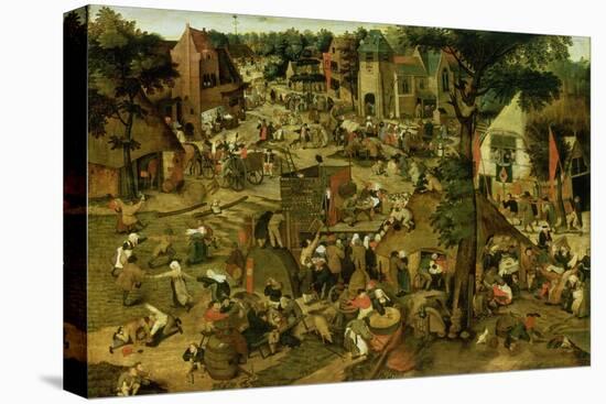 Fair with a Theatrical Performance, 1562-Pieter Brueghel the Younger-Stretched Canvas