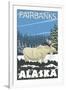 Fairbanks, Alaska, Albino Moose Scene-Lantern Press-Framed Art Print