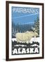 Fairbanks, Alaska, Albino Moose Scene-Lantern Press-Framed Art Print