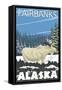 Fairbanks, Alaska, Albino Moose Scene-Lantern Press-Framed Stretched Canvas