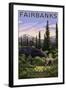 Fairbanks, Alaska - Moose and Baby-Lantern Press-Framed Art Print