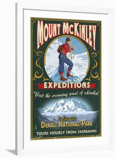 Fairbanks, Alaska - Mt. McKinley Climbers-Lantern Press-Framed Art Print