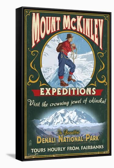 Fairbanks, Alaska - Mt. McKinley Climbers-Lantern Press-Framed Stretched Canvas