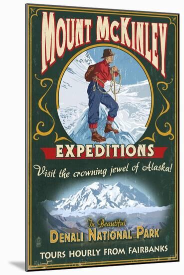 Fairbanks, Alaska - Mt. McKinley Climbers-Lantern Press-Mounted Art Print