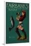 Fairbanks, Alaska - Salmon Fisher Pinup Girl-Lantern Press-Framed Art Print