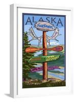 Fairbanks, Alaska - Sign Destinations-Lantern Press-Framed Art Print