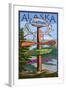 Fairbanks, Alaska - Sign Destinations-Lantern Press-Framed Art Print