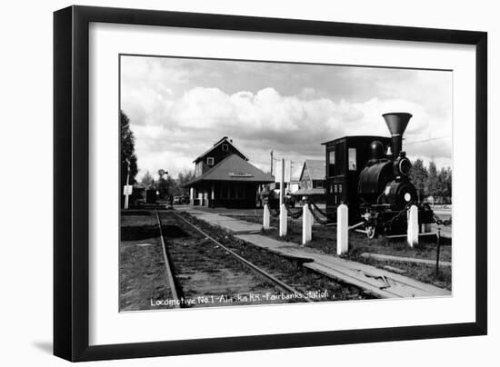 Fairbanks, Alaska - View of the Train Station-Lantern Press-Framed Art Print