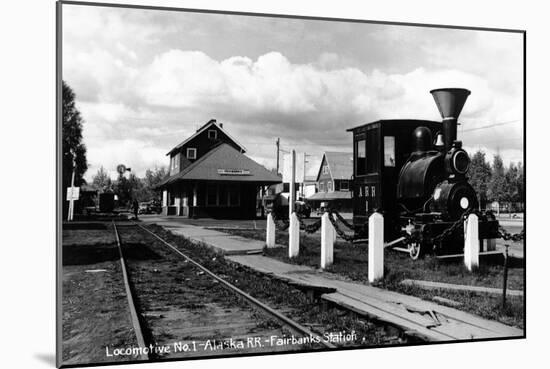 Fairbanks, Alaska - View of the Train Station-Lantern Press-Mounted Art Print