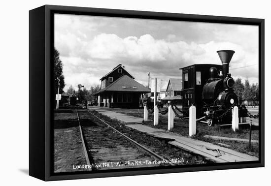 Fairbanks, Alaska - View of the Train Station-Lantern Press-Framed Stretched Canvas