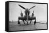 Fairey Firefly Aircraft Ready to Be Transported to the Hangar Lift, HMS Venerable, 1945-null-Framed Stretched Canvas