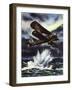 Fairey Swordfish Sinking a U-Boat in the North Sea-null-Framed Giclee Print