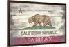 Fairfax, California - Barnwood State Flag-Lantern Press-Framed Art Print