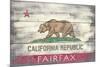 Fairfax, California - Barnwood State Flag-Lantern Press-Mounted Art Print