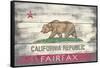 Fairfax, California - Barnwood State Flag-Lantern Press-Framed Stretched Canvas