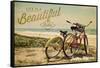 Fairfax, California - Life is a Beautiful Ride - Beach Cruisers-Lantern Press-Framed Stretched Canvas