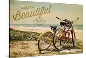 Fairfax, California - Life is a Beautiful Ride - Beach Cruisers-Lantern Press-Stretched Canvas