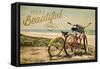 Fairfax, California - Life is a Beautiful Ride - Beach Cruisers-Lantern Press-Framed Stretched Canvas