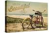 Fairfax, California - Life is a Beautiful Ride - Beach Cruisers-Lantern Press-Stretched Canvas