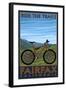 Fairfax, California - Ride the Trails - Blue Sky-Lantern Press-Framed Art Print