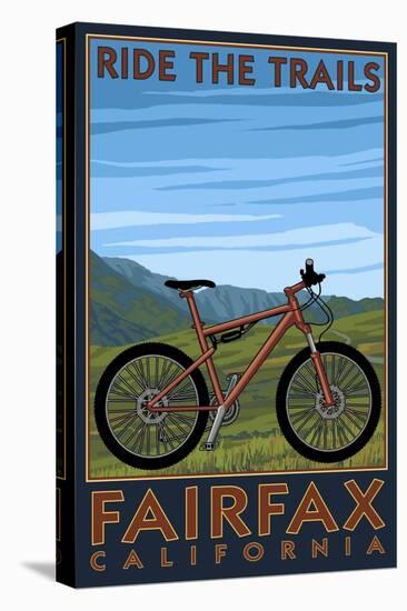 Fairfax, California - Ride the Trails - Blue Sky-Lantern Press-Stretched Canvas