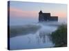 Fairfield Church in Dawn Mist, Romney Marsh, Near Rye, Kent, England, United Kingdom, Europe-Stuart Black-Stretched Canvas