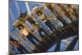 Fairgoers on a 'Round-Up' Spinning Amusement Ride at the Iowa State Fair, Des Moines, Iowa, 1955-John Dominis-Mounted Photographic Print