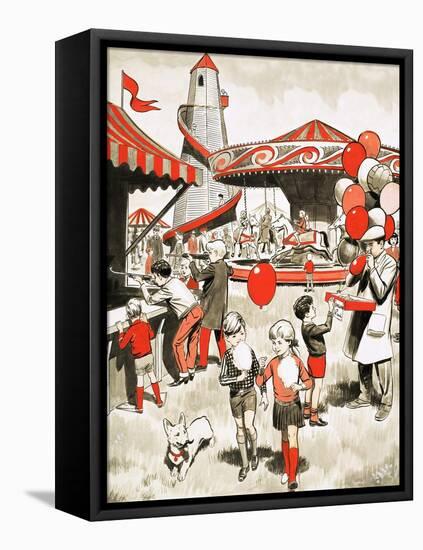 Fairground Scene-null-Framed Stretched Canvas