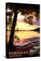 Fairhaven, Washington - Canoe and Lake at Sunset-Lantern Press-Stretched Canvas