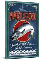 Fairhaven, Washington - King Salmon Vintage Sign-Lantern Press-Mounted Art Print