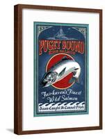 Fairhaven, Washington - King Salmon Vintage Sign-Lantern Press-Framed Art Print