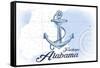 Fairhope, Alabama - Anchor - Blue - Coastal Icon-Lantern Press-Framed Stretched Canvas