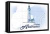 Fairhope, Alabama - Lighthouse - Blue - Coastal Icon-Lantern Press-Framed Stretched Canvas