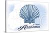 Fairhope, Alabama - Scallop Shell - Blue - Coastal Icon-Lantern Press-Stretched Canvas