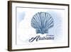 Fairhope, Alabama - Scallop Shell - Blue - Coastal Icon-Lantern Press-Framed Art Print