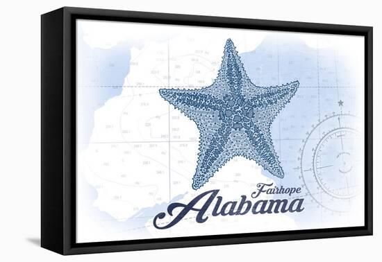 Fairhope, Alabama - Starfish - Blue - Coastal Icon-Lantern Press-Framed Stretched Canvas