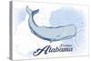 Fairhope, Alabama - Whale - Blue - Coastal Icon-Lantern Press-Stretched Canvas