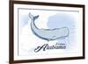 Fairhope, Alabama - Whale - Blue - Coastal Icon-Lantern Press-Framed Art Print