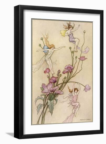 Fairies and Flowers-Warwick Goble-Framed Premium Photographic Print