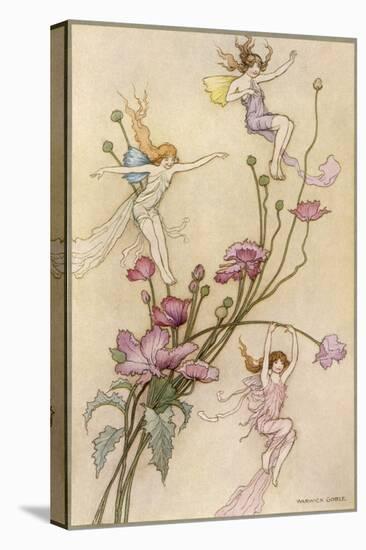 Fairies and Flowers-Warwick Goble-Stretched Canvas